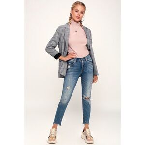 Lulus All Bundled Up Pink Fleece Mock Neck L